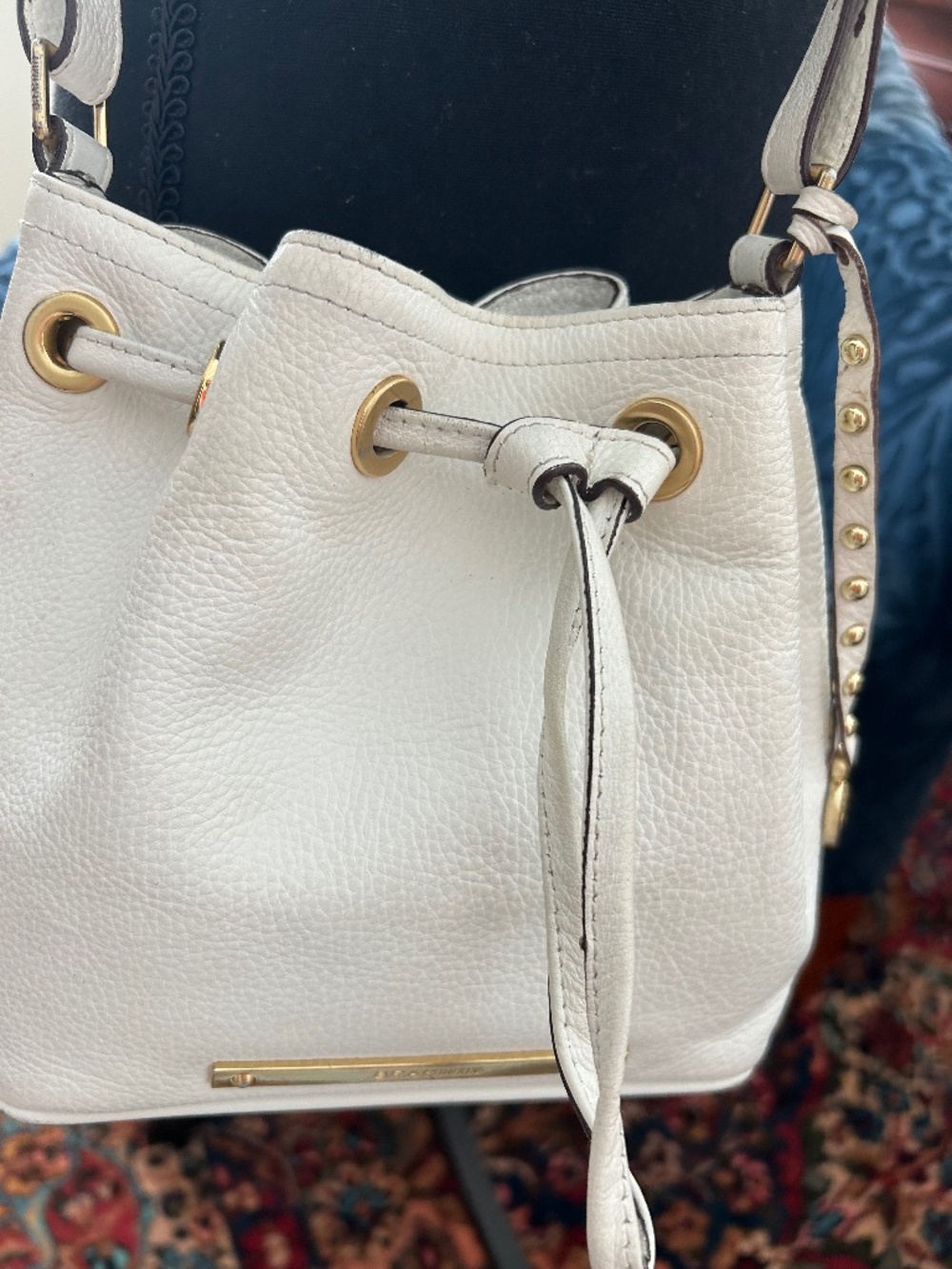 Brahmin White Bucket Bag